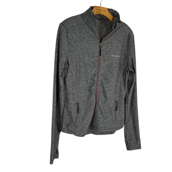 Bench Women's size Medium Gray Compression zipper front athletic jacket - Picture 2 of 7